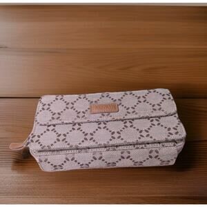 Lanyani Women Wristlet Wallet RFID Blocking Purse w/ Crossbody Strap Beige Brown